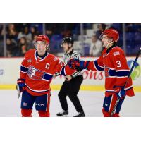 Spokane Chiefs' Berkly Catton and Brayden Crampton on game night