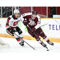 Ottawa 67's' Cooper Foster versus Peterborough Petes' Gavin Bryant