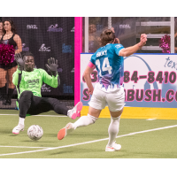 St. Louis Ambush forward William Eskay takes a shot against the Milwaukee Wave