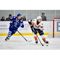 Flint Firebirds defenseman Urban Podrekar with the puck